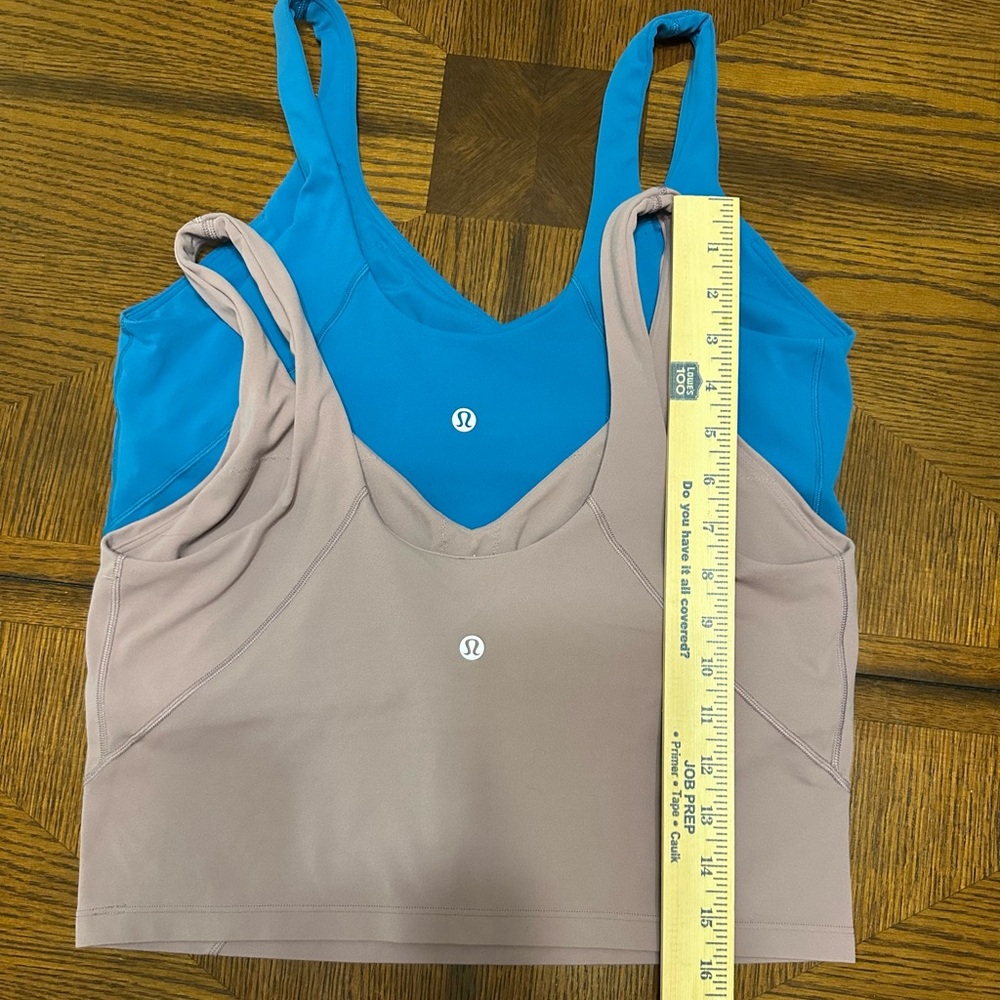 Lululemon Athletica Sz 12 Align Tank Top Lavender Electric Blue Lot of Two! NWOT
